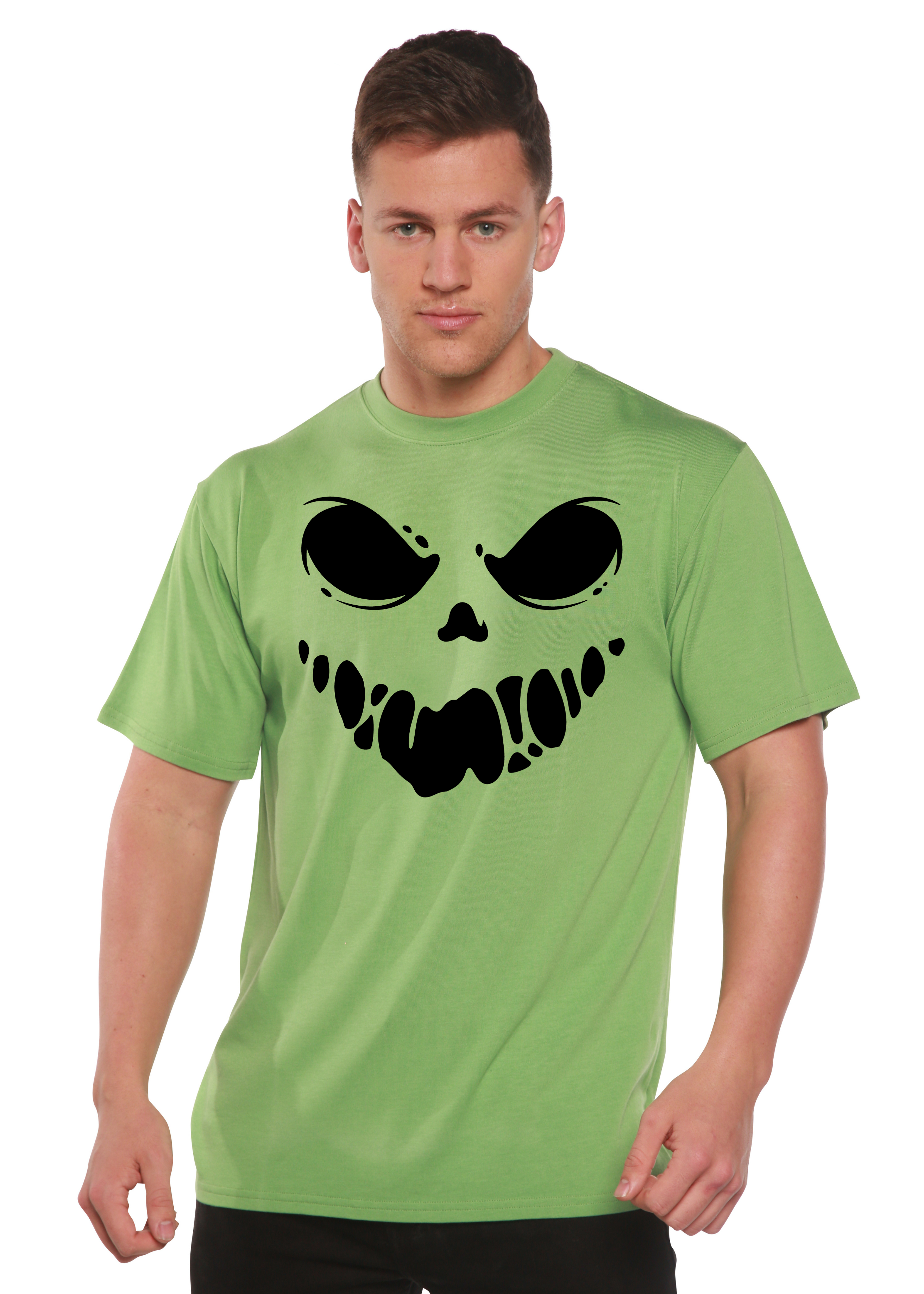 Halloween Boo Men's Bamboo Viscose/Organic Cotton Short Sleeve Graphic T-Shirt Spun Bamboo