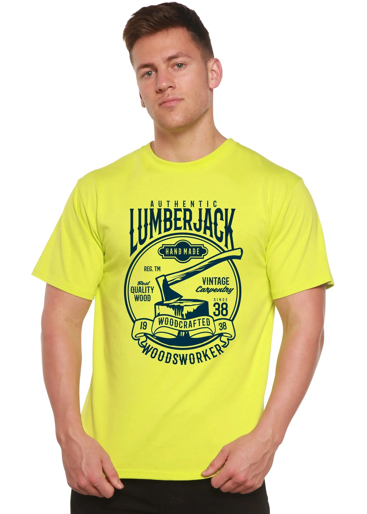 Authentic Lumberjack Men's Bamboo Viscose/Organic Cotton Short Sleeve Graphic T-Shirt Spun Bamboo