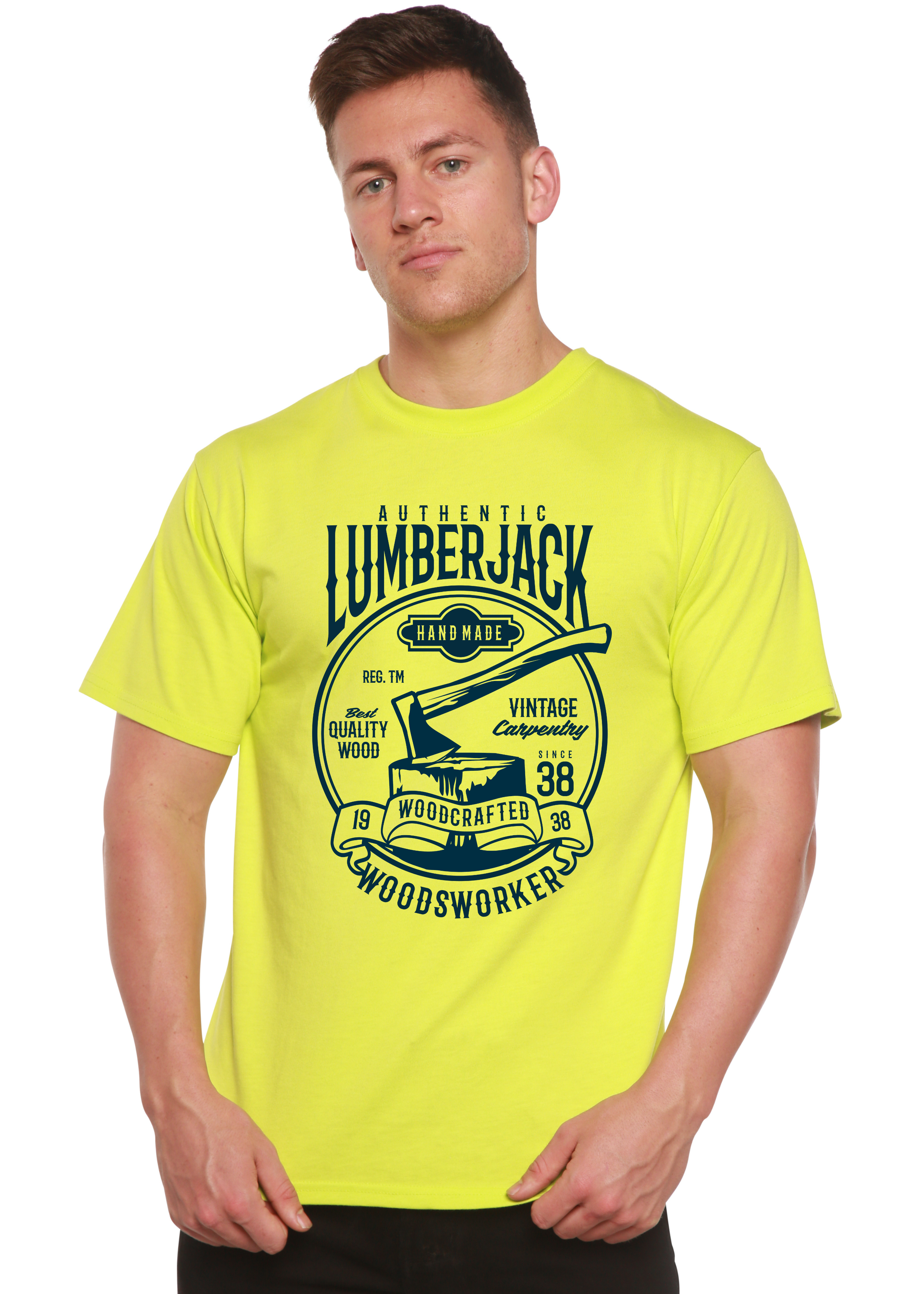 Authentic Lumberjack Men's Bamboo Viscose/Organic Cotton Short Sleeve Graphic T-Shirt Spun Bamboo