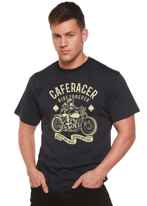 Caferacer Ride Forever Men's Bamboo Viscose/Organic Cotton Short Sleeve Graphic T-Shirt Spun Bamboo