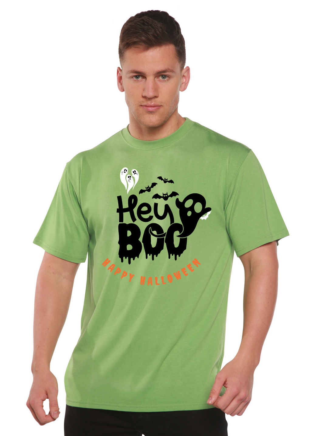 Hey Boo Men's Bamboo Viscose/Organic Cotton Short Sleeve Graphic T-Shirt Spun Bamboo