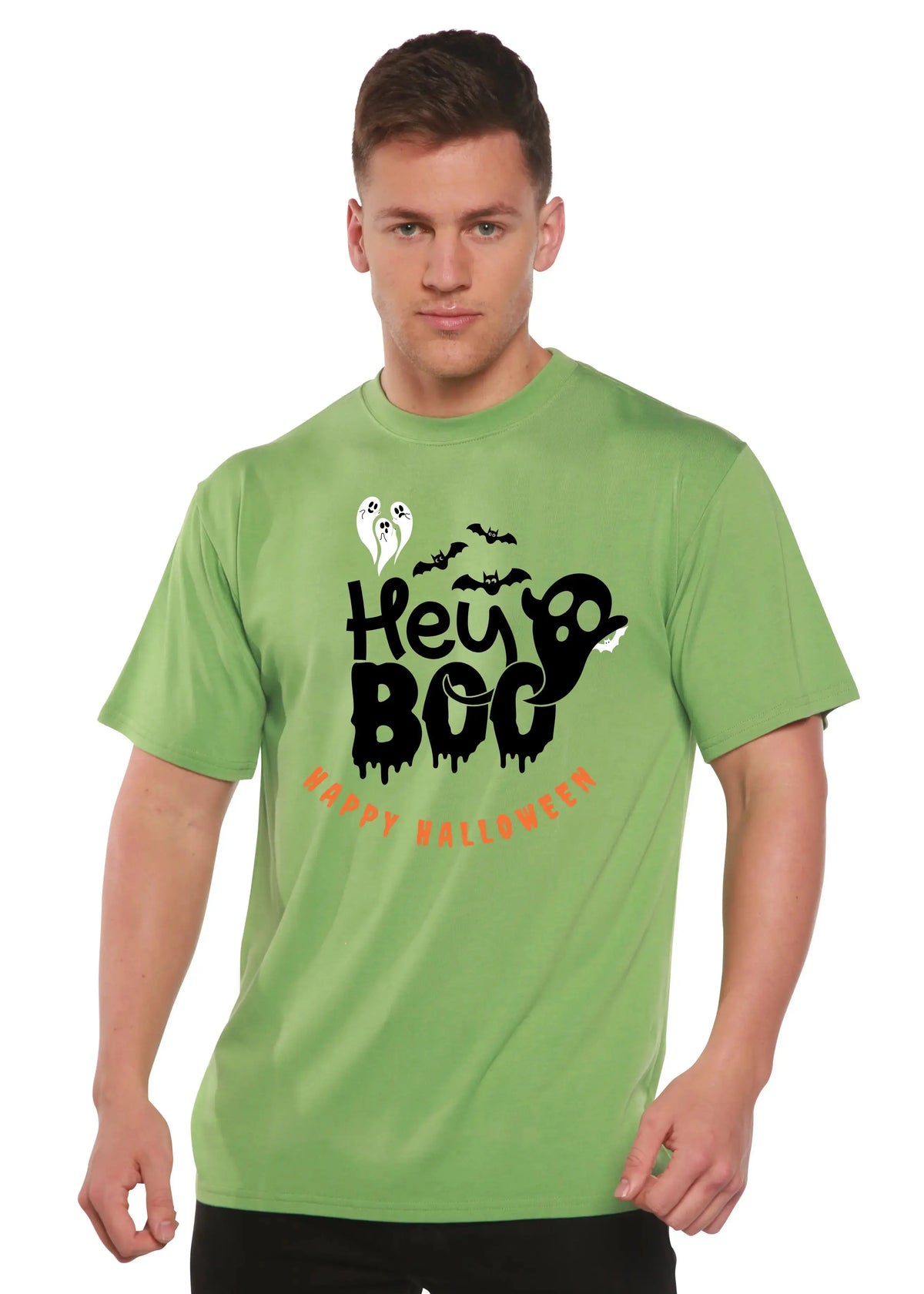 Hey Boo Men's Bamboo Viscose/Organic Cotton Short Sleeve Graphic T-Shirt Spun Bamboo