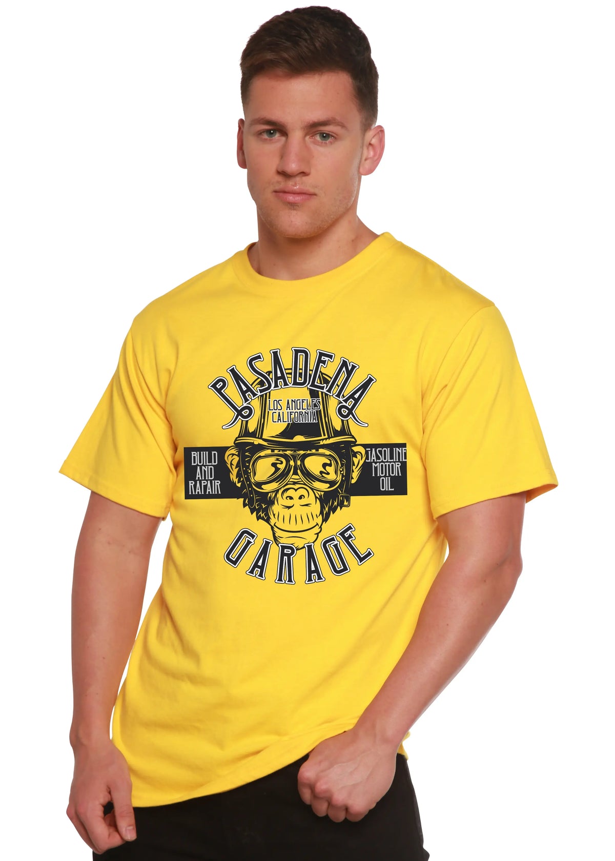Pasadena Garage Men's Bamboo Viscose/Organic Cotton Short Sleeve Graphic T-Shirt Spun Bamboo