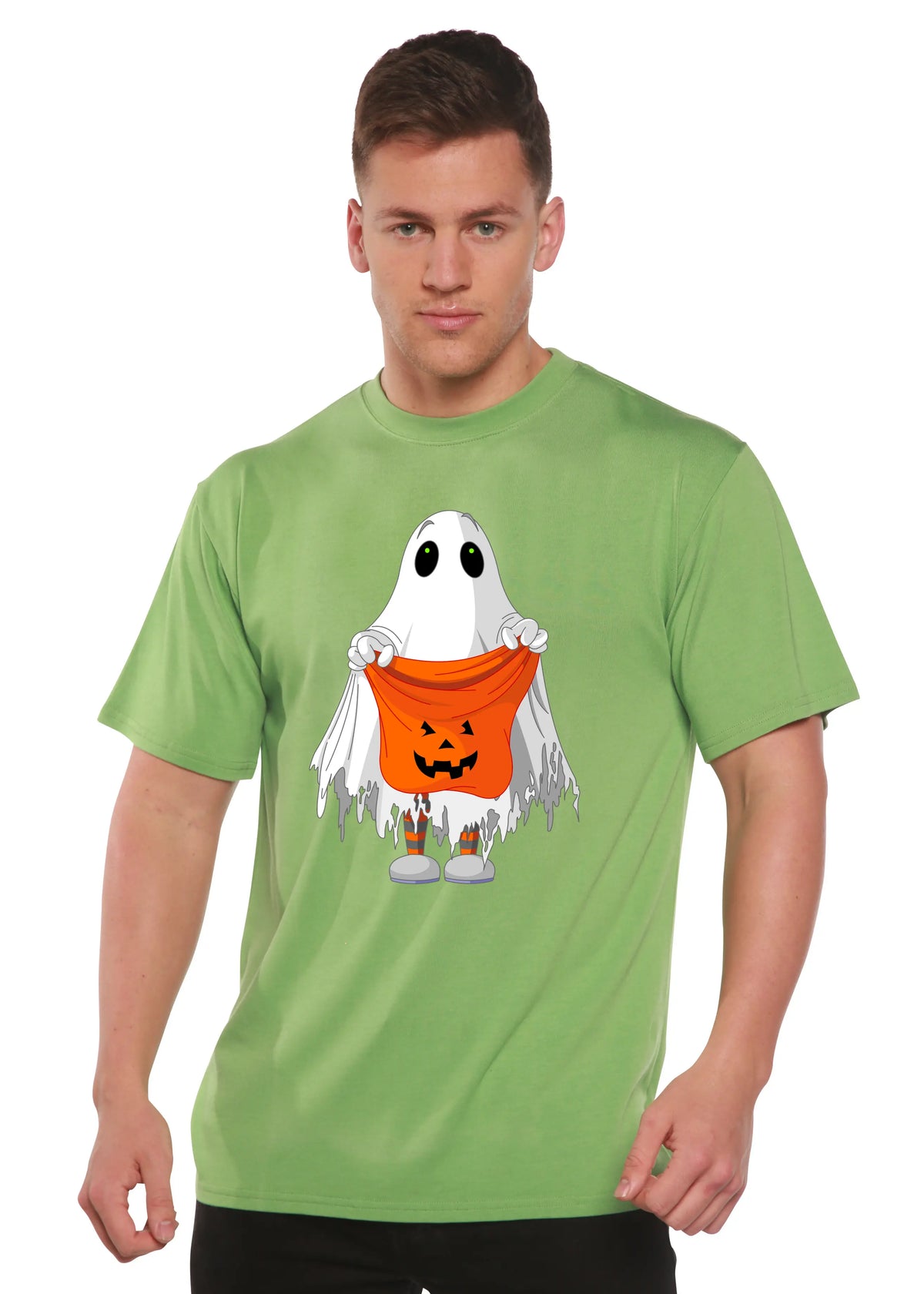 Boo Halloween Men's Bamboo Viscose/Organic Cotton Short Sleeve Graphic T-Shirt Spun Bamboo