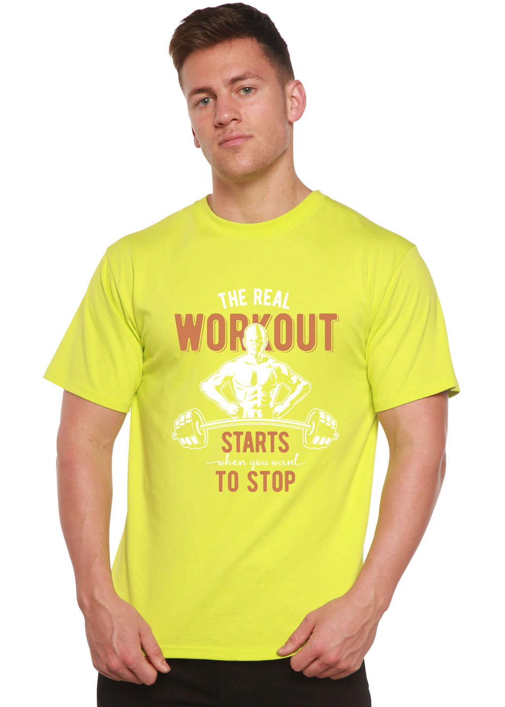 The Real Workout Men's Bamboo Viscose/Organic Cotton Short Sleeve Graphic T-Shirt Spun Bamboo