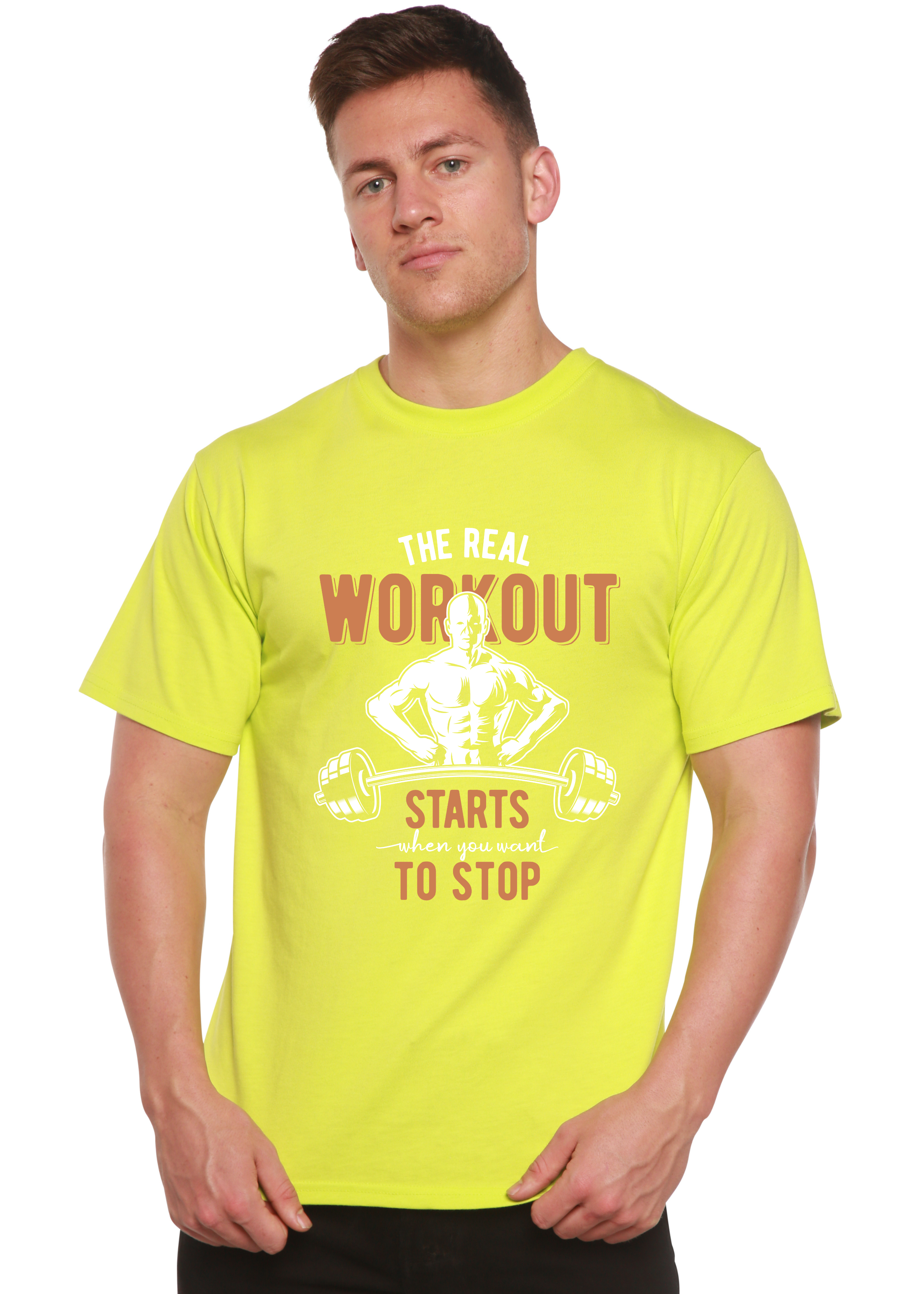 The Real Workout Men's Bamboo Viscose/Organic Cotton Short Sleeve Graphic T-Shirt Spun Bamboo