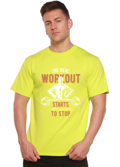 The Real Workout Men's Bamboo Viscose/Organic Cotton Short Sleeve Graphic T-Shirt Spun Bamboo