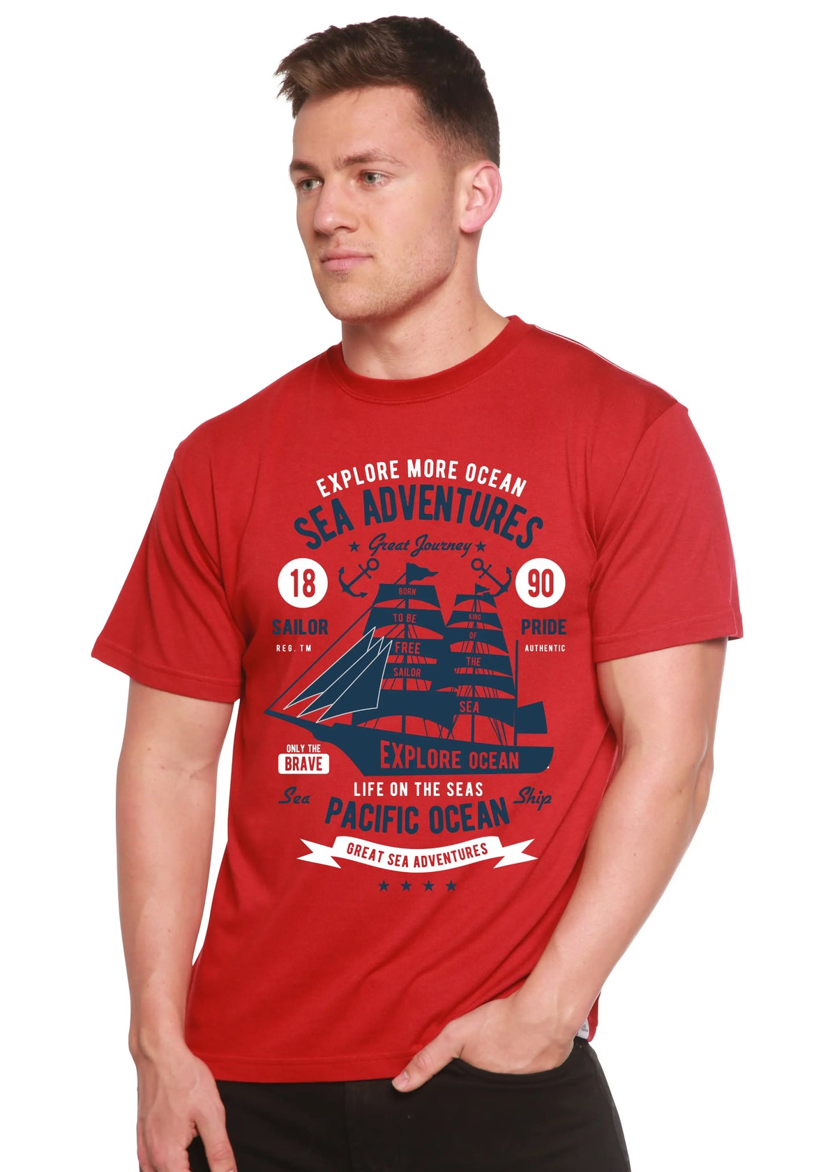 Sea Adventures Spun Bamboo® Men's Bamboo Viscose/Organic Cotton Short Sleeve Graphic T-Shirt Spun Bamboo