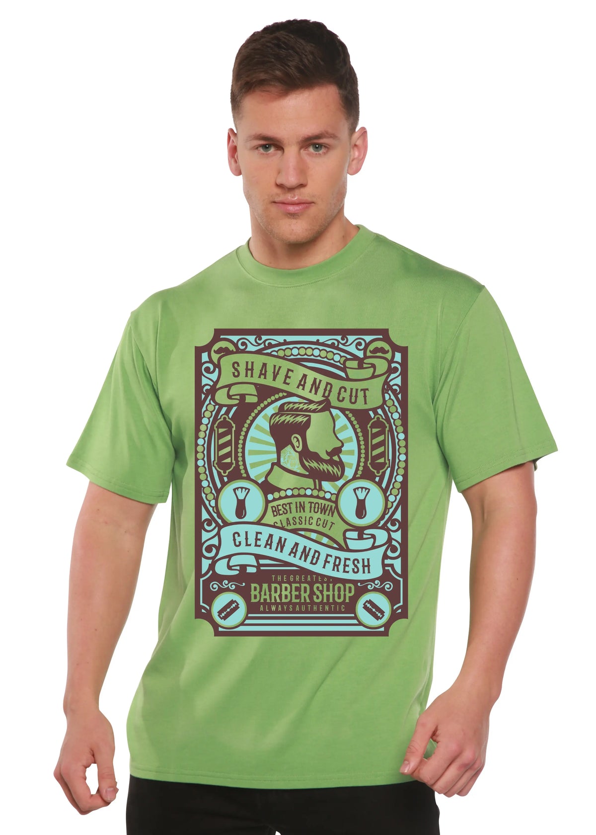 Shave and Cut Spun Bamboo® Men's Bamboo Viscose/Organic Cotton Short Sleeve Graphic T-Shirt Spun Bamboo