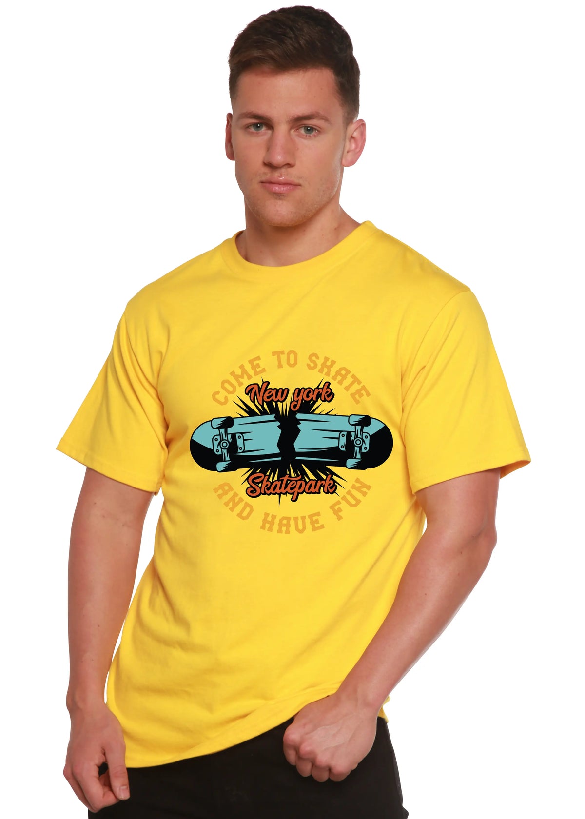 New York Skatepark Men's Bamboo Viscose/Organic Cotton Short Sleeve Graphic T-Shirt Spun Bamboo