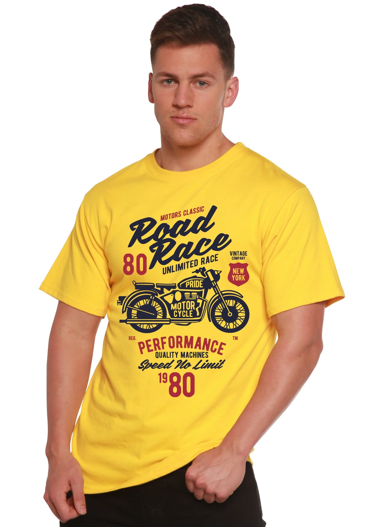 Road Race Motorcycles Spun Bamboo® Men's Bamboo Viscose/Organic Cotton Short Sleeve Graphic T-Shirt Spun Bamboo