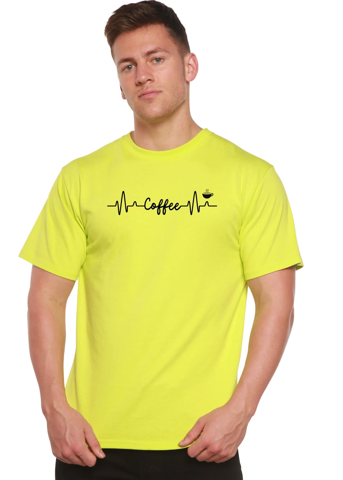 Heartbeat Coffee Unisex Bamboo/Cotton Graphic T-Shirt Spun Bamboo