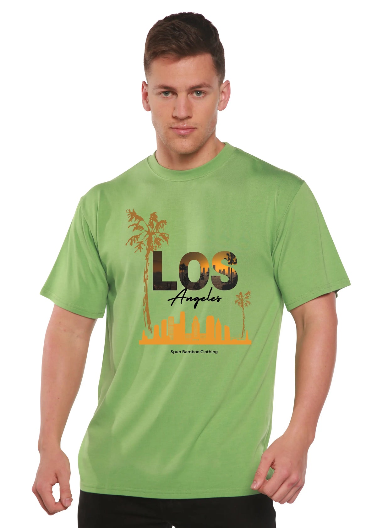 Los Angeles Unisex Bamboo Viscose/Organic Cotton Short Sleeve Graphic T-Shirt Spun Bamboo
