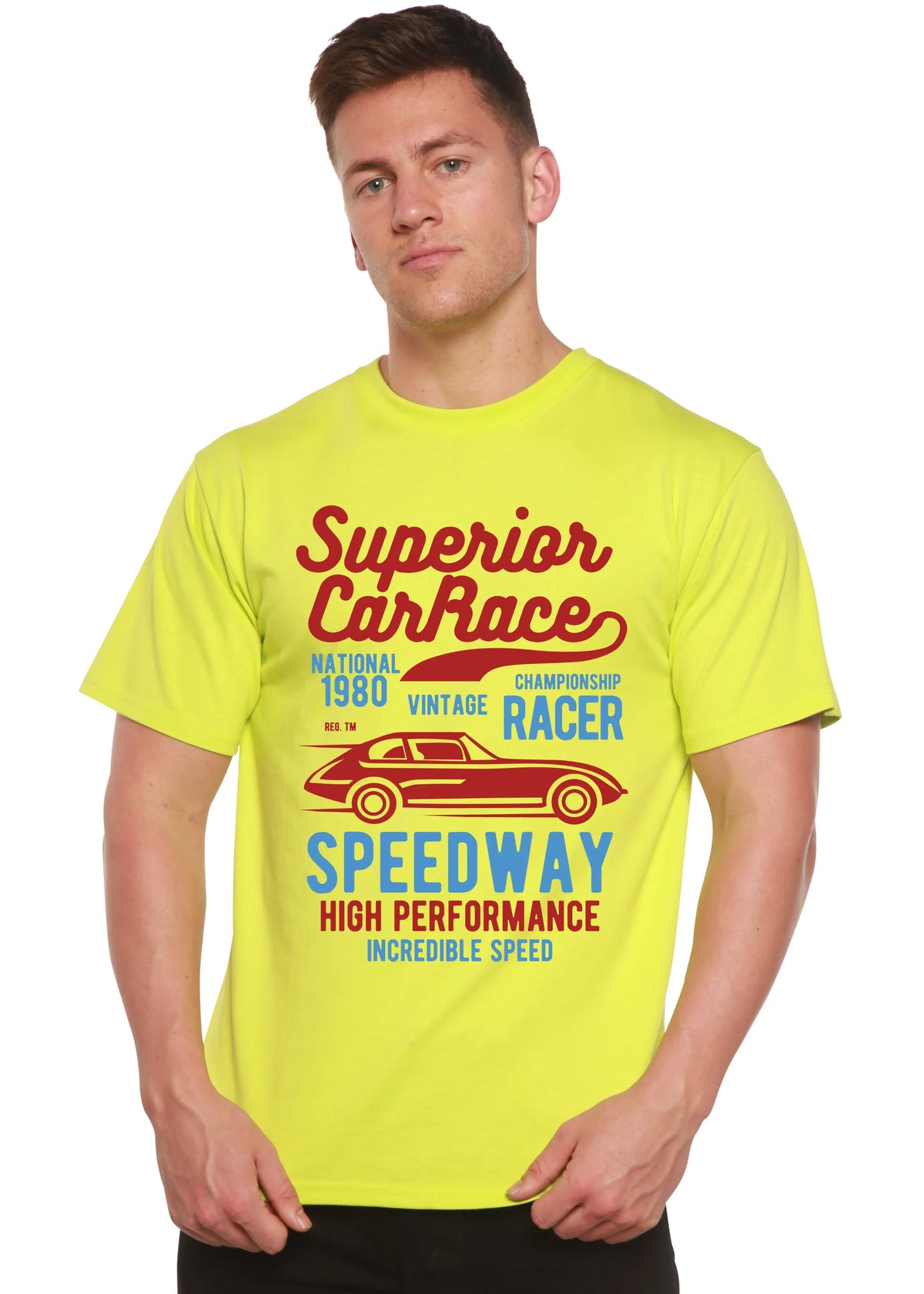 Superior Car Spun Bamboo® Men's Bamboo Viscose/Organic Cotton Short Sleeve Graphic T-Shirt Spun Bamboo