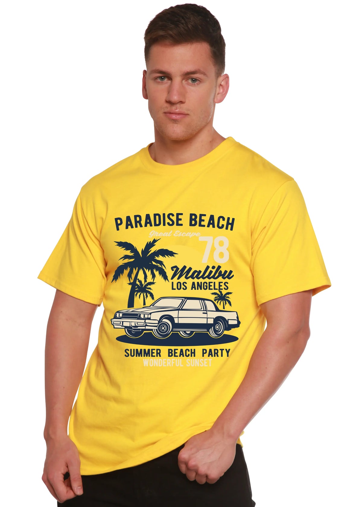 Paradise Beach Spun Bamboo® Men's Bamboo Viscose/Organic Cotton Short Sleeve Graphic T-Shirt Spun Bamboo