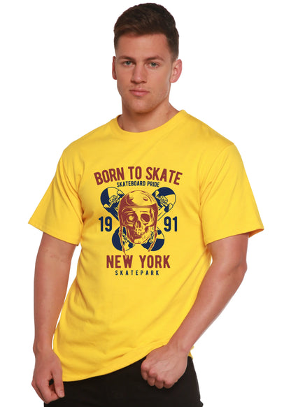Born To Skate 1991 New York Men's Bamboo Viscose/Organic Cotton Short Sleeve Graphic T-Shirt Spun Bamboo