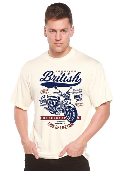 British Motorcycle Men's Bamboo Viscose/Organic Cotton Short Sleeve Graphic T-Shirt Spun Bamboo