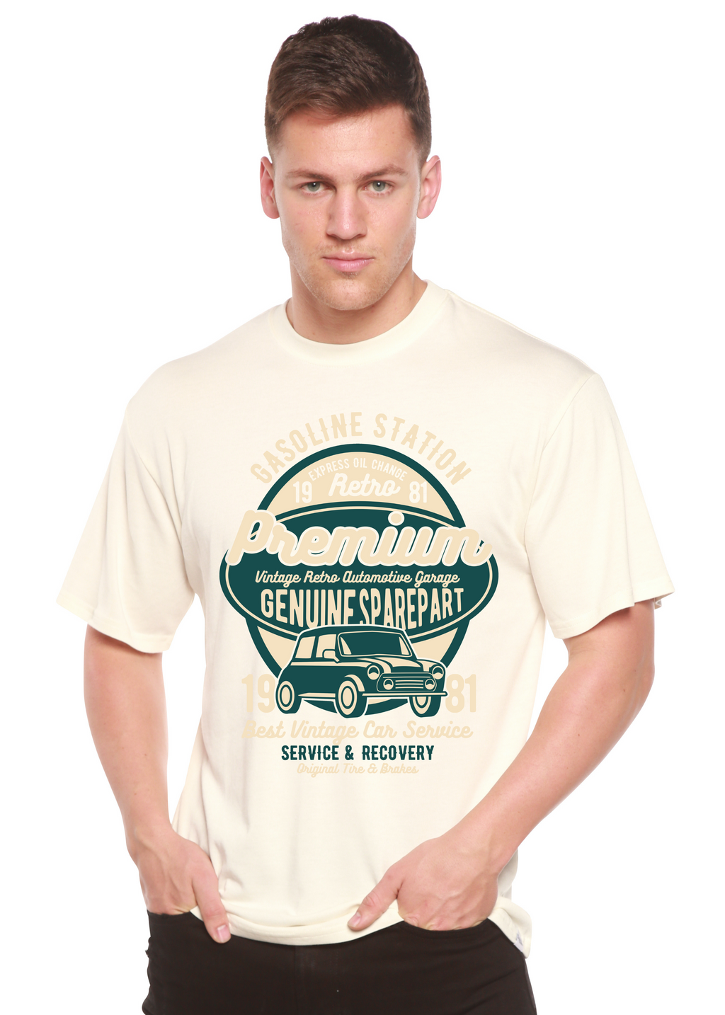 Premium Garage Spun Bamboo® Men's Bamboo Viscose/Organic Cotton Short Sleeve Graphic T-Shirt Spun Bamboo