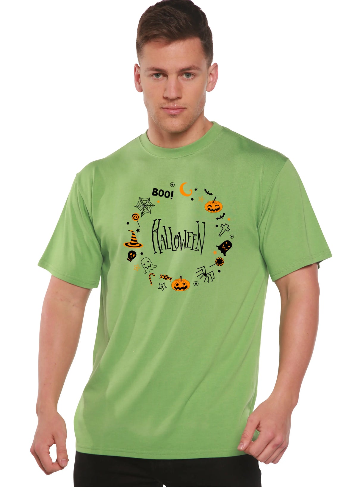 Bool Halloween Men's Bamboo Viscose/Organic Cotton Short Sleeve Graphic T-Shirt Spun Bamboo