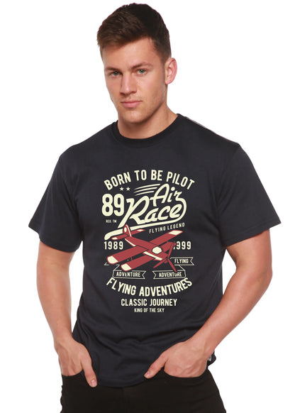 Born To Be Pilot Men's Bamboo Viscose/Organic Cotton Short Sleeve Graphic T-Shirt Spun Bamboo