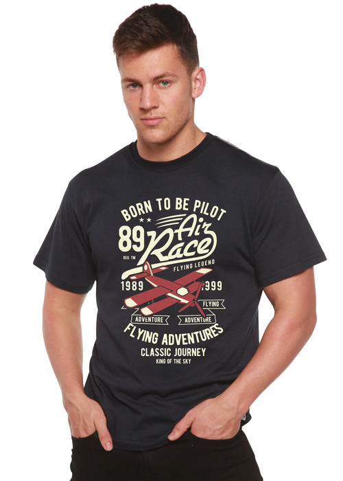 Born To Be Pilot Men's Bamboo Viscose/Organic Cotton Short Sleeve Graphic T-Shirt Spun Bamboo