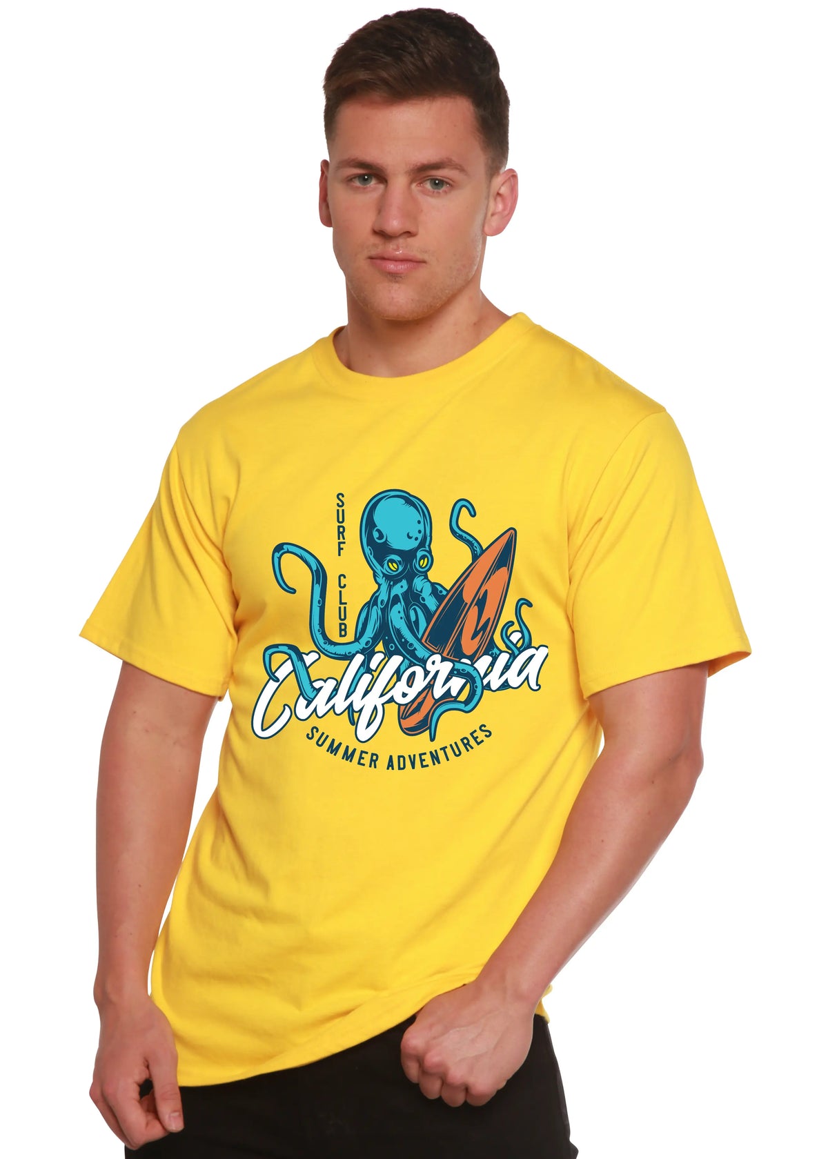 California Summer Adventures Men's Bamboo Viscose/Organic Cotton Short Sleeve Graphic T-Shirt Spun Bamboo