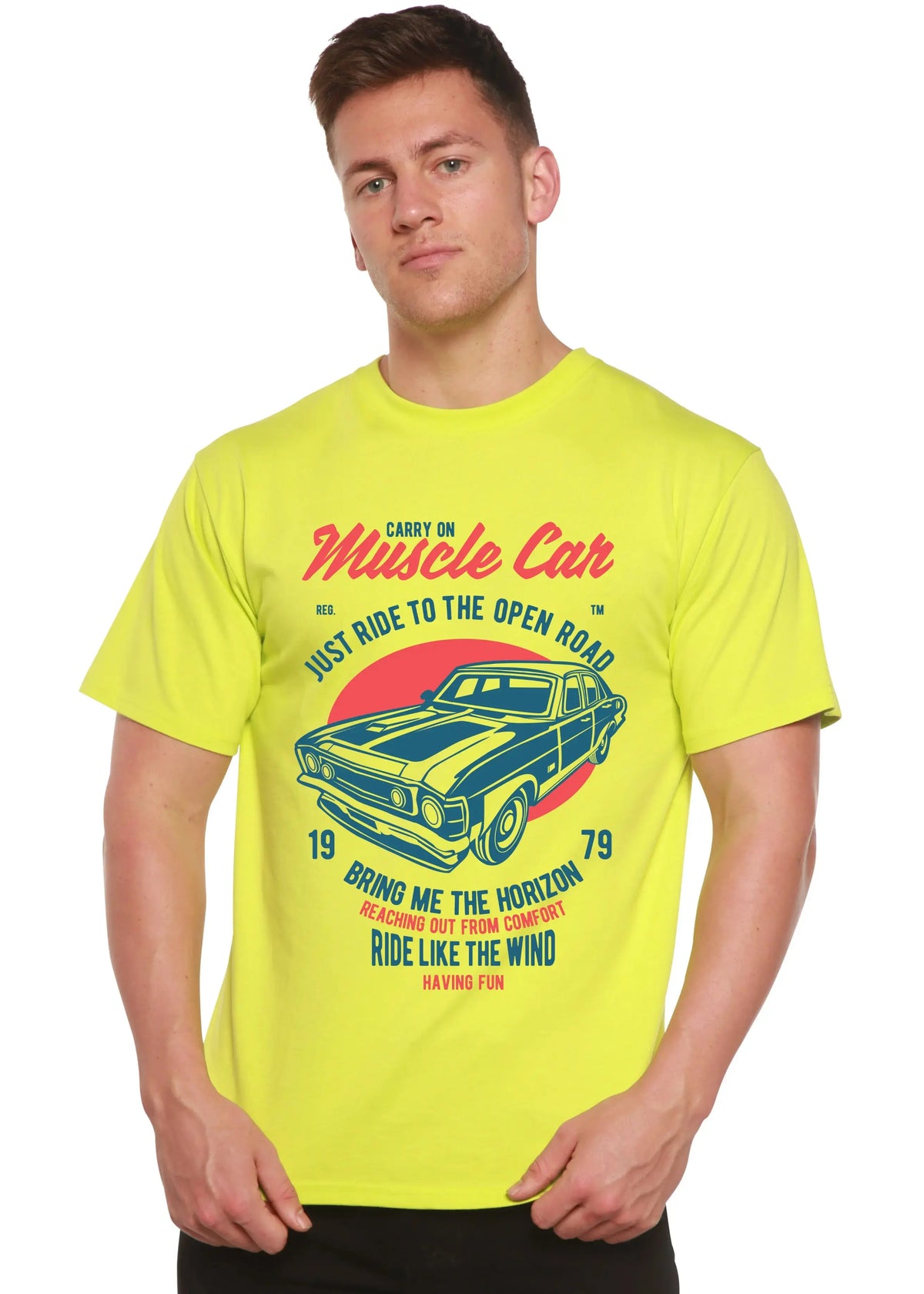 Muscle Car Spun Bamboo® Men's Bamboo Viscose/Organic Cotton Short Sleeve Graphic T-Shirt Spun Bamboo