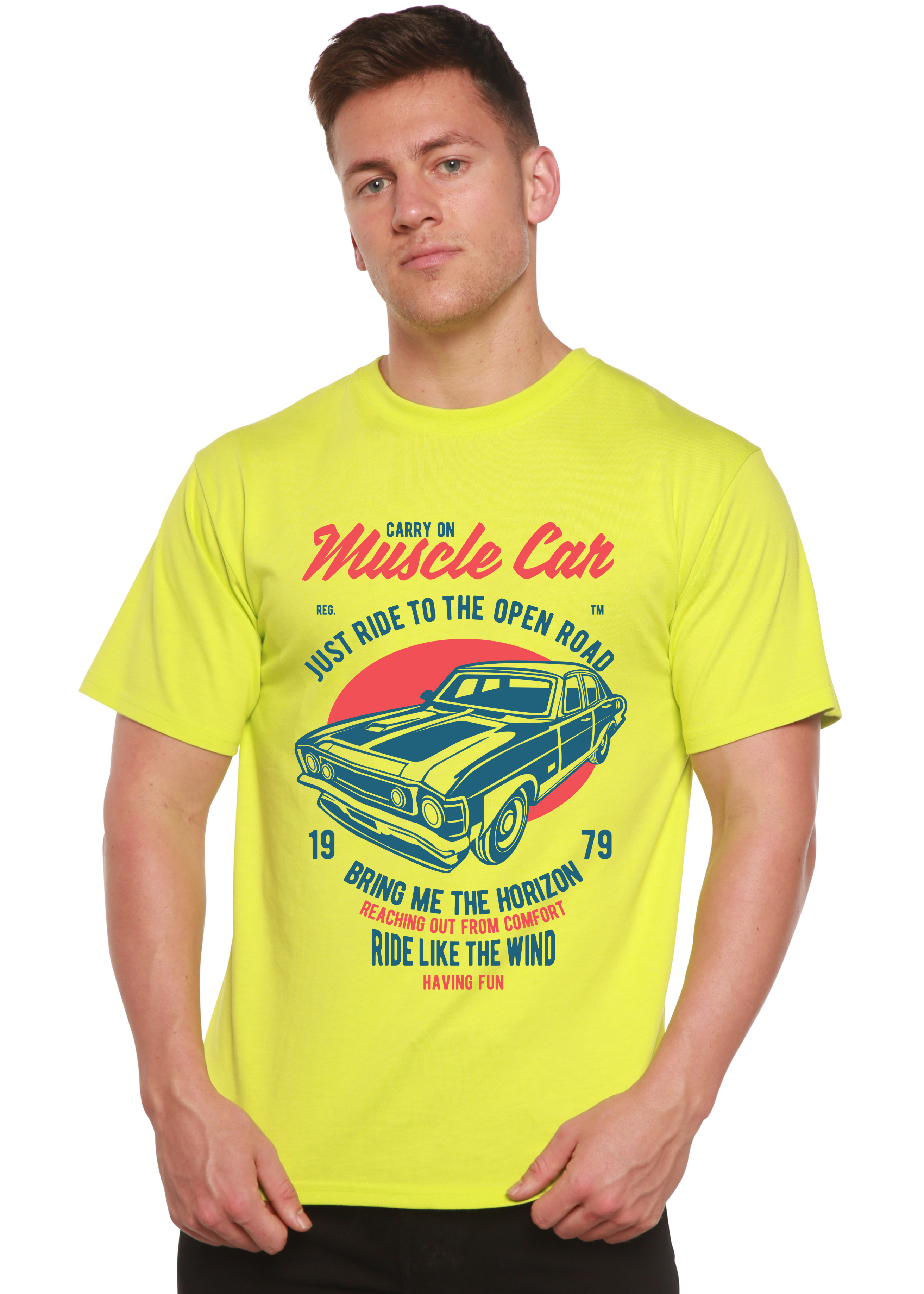 Muscle Car Spun Bamboo® Men's Bamboo Viscose/Organic Cotton Short Sleeve Graphic T-Shirt Spun Bamboo