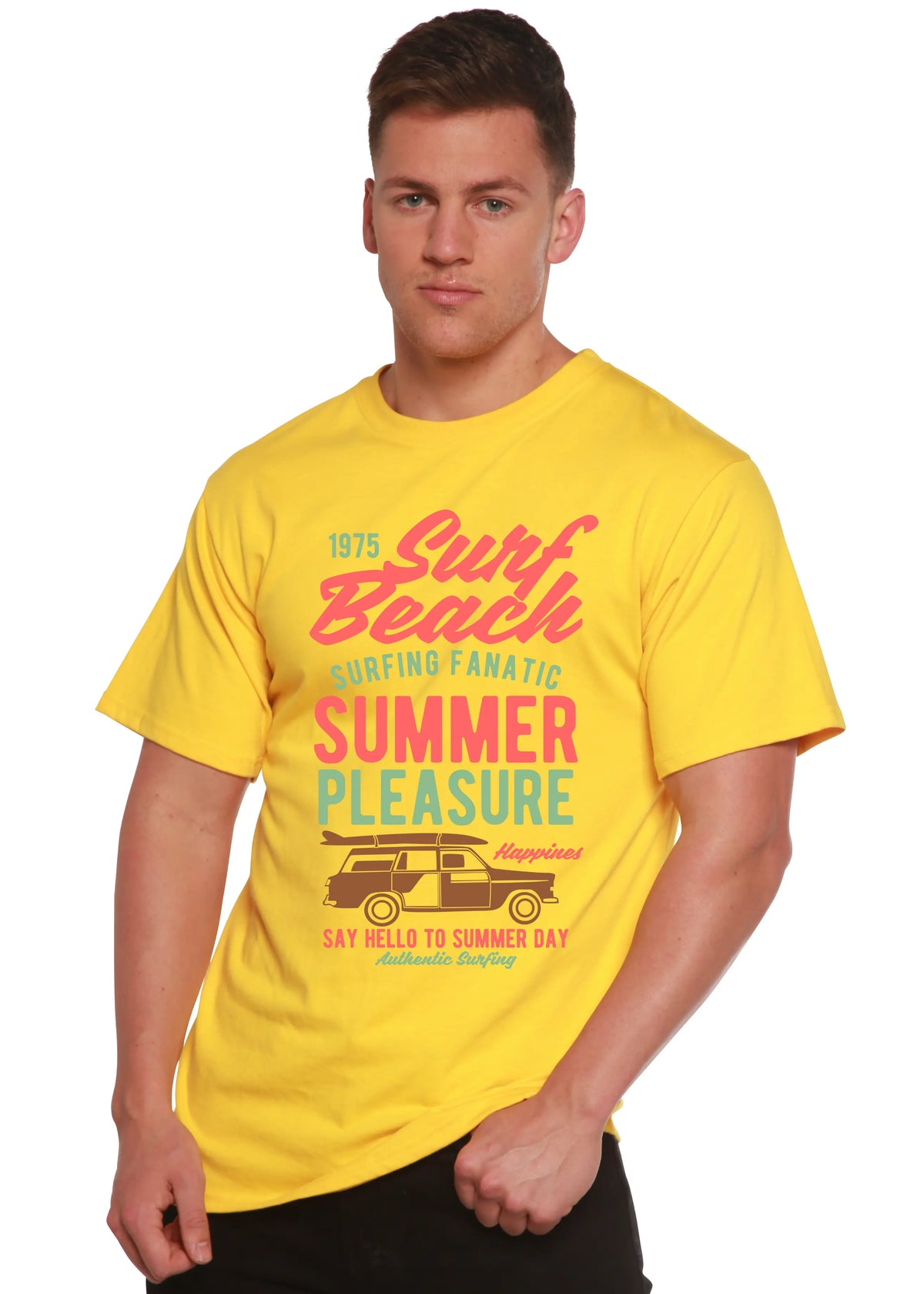 Surf Beach Spun Bamboo® Men's Bamboo Viscose/Organic Cotton Short Sleeve Graphic T-Shirt Spun Bamboo