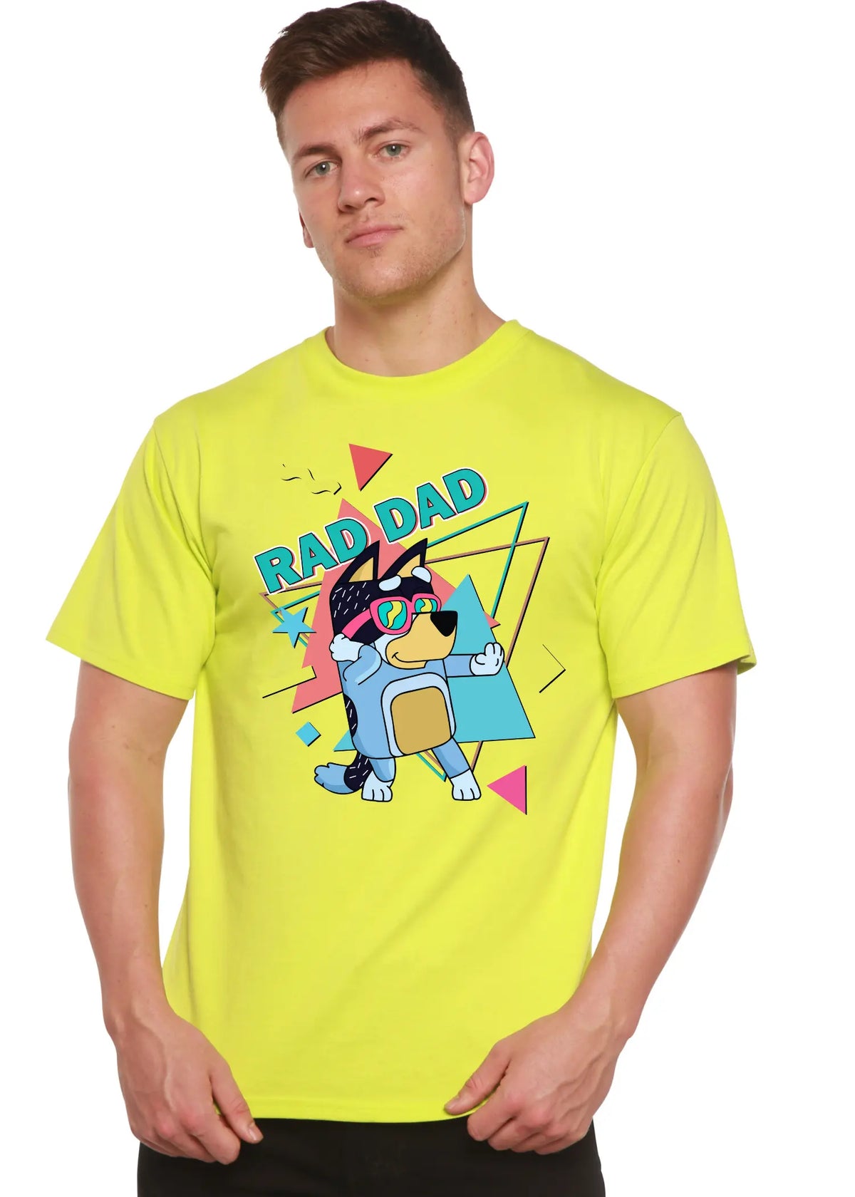 Rad Dad Bluey Men's Bamboo Short Sleeve Graphic T-Shirt Spun Bamboo