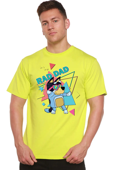 Rad Dad Bluey Men's Bamboo Short Sleeve Graphic T-Shirt Spun Bamboo