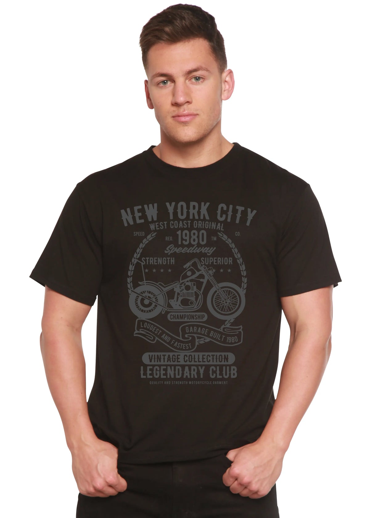 New York City Spun Bamboo® Men's Bamboo Viscose/Organic Cotton Short Sleeve Graphic T-Shirt Spun Bamboo