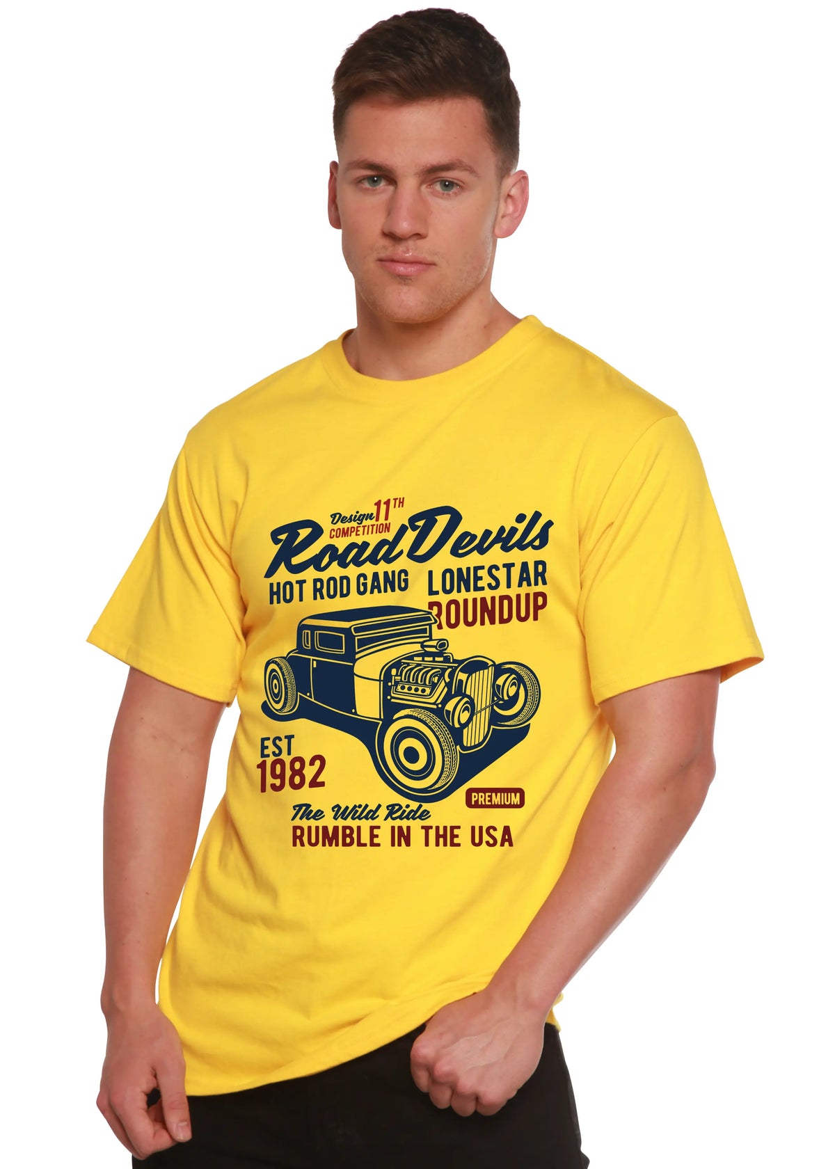 Road Devils Spun Bamboo® Men's Bamboo Viscose/Organic Cotton Short Sleeve Graphic T-Shirt Spun Bamboo