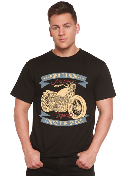 Born To Ride American Legend Men's Bamboo Viscose/Organic Cotton Short Sleeve Graphic T-Shirt Spun Bamboo