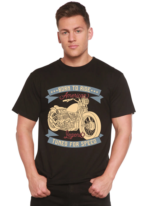 Born To Ride American Legend Men's Bamboo Viscose/Organic Cotton Short Sleeve Graphic T-Shirt Spun Bamboo