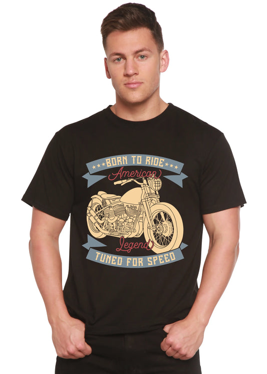 Born To Ride American Legend Men's Bamboo Viscose/Organic Cotton Short Sleeve Graphic T-Shirt Spun Bamboo