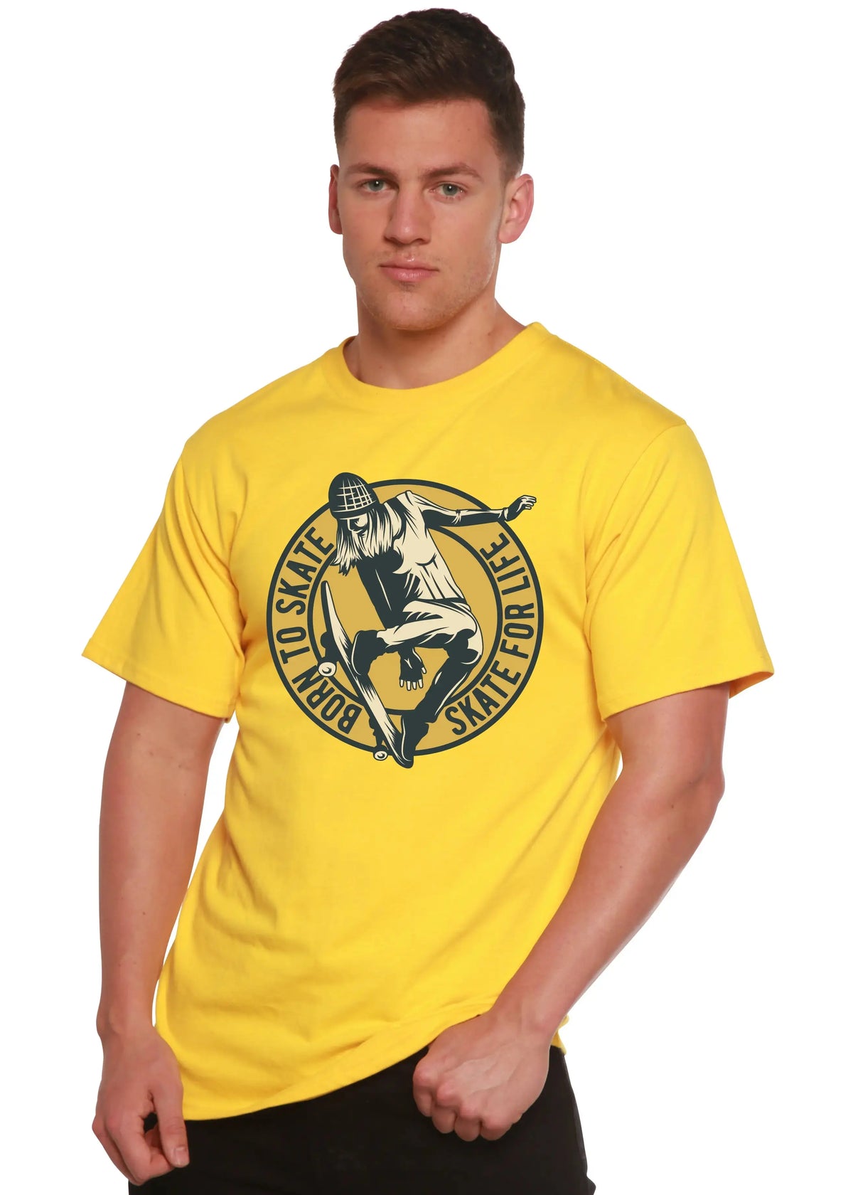 Skate For Life Men's Bamboo Viscose/Organic Cotton Short Sleeve Graphic T-Shirt Spun Bamboo