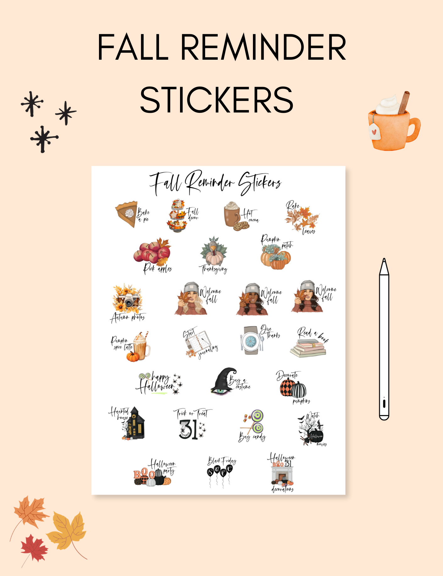 Digital Fall Reminder Stickers Jessica Autumn