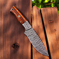 Custom Damascus Hunting Knife – Rosewood Handle Damascus Knife Store