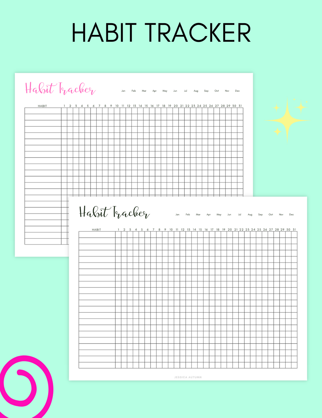Monthly Habit Tracker Jessica Autumn