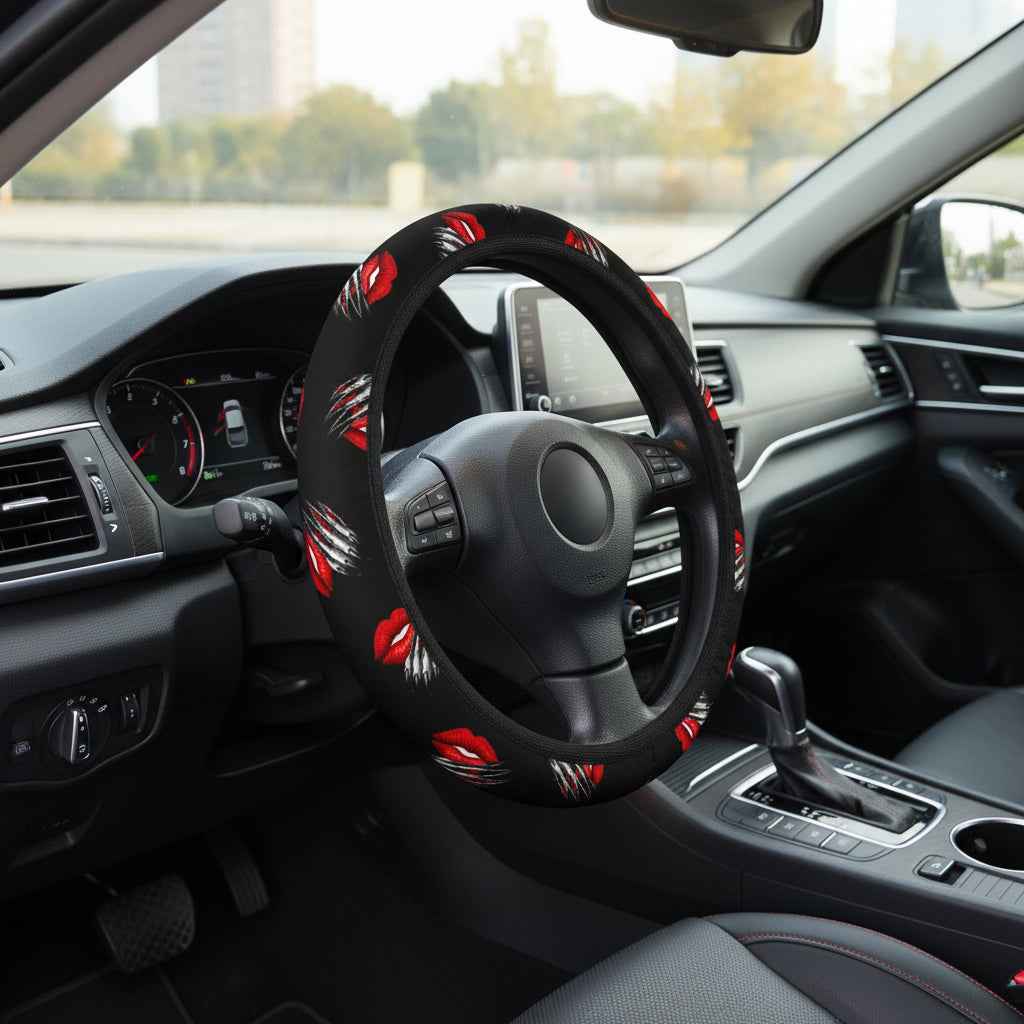 Kiss & Claw Steering Wheel Cover – Sassy Red Lip Grip Cover EpiAl's Shop