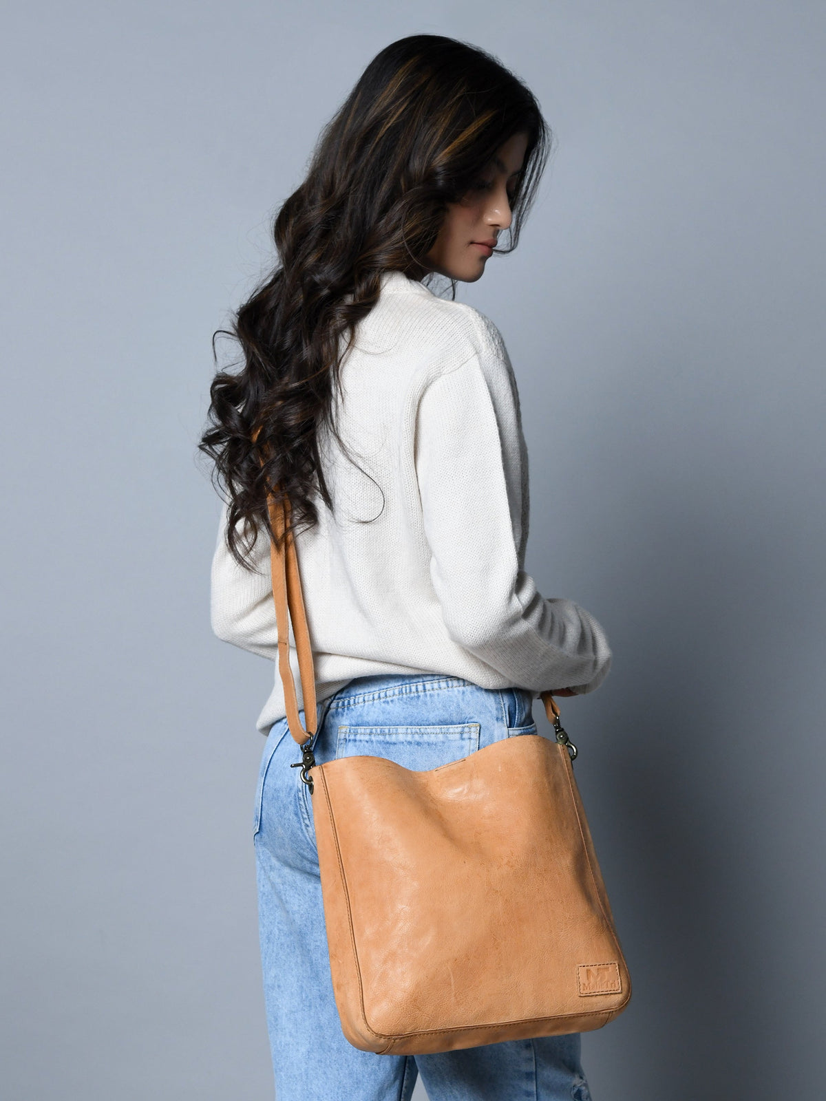 Serenity Everyday Crossbody Sling, Tan Classy Leather Bags