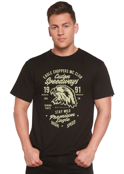 Custom Speedways Premium Eagle Men's Bamboo Viscose/Organic Cotton Short Sleeve Graphic T-Shirt Spun Bamboo