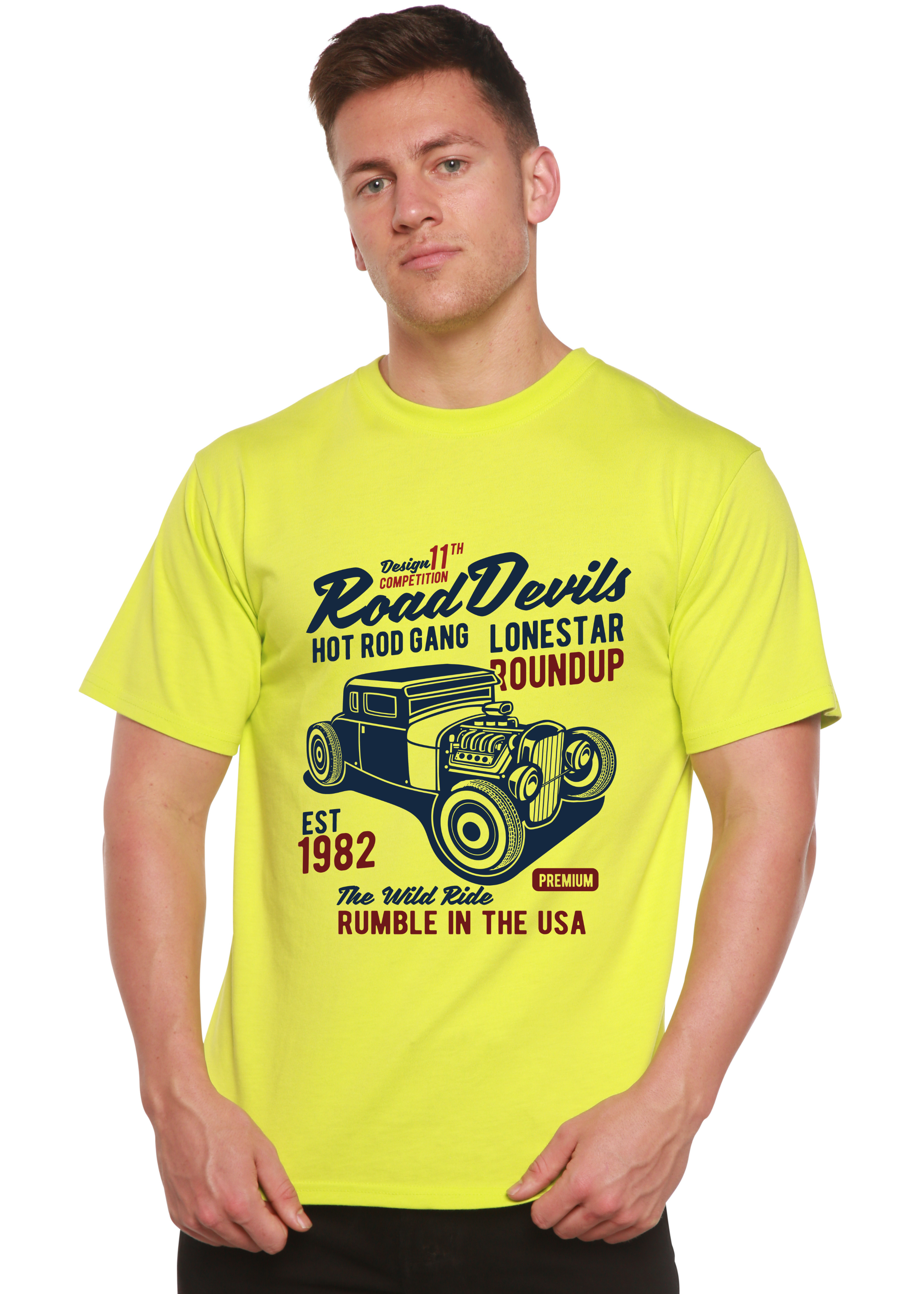 Road Devils Spun Bamboo® Men's Bamboo Viscose/Organic Cotton Short Sleeve Graphic T-Shirt Spun Bamboo