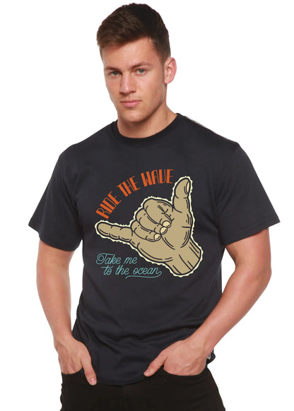 Ride The Wave Men's Bamboo Viscose/Organic Cotton Short Sleeve Graphic T-Shirt Spun Bamboo