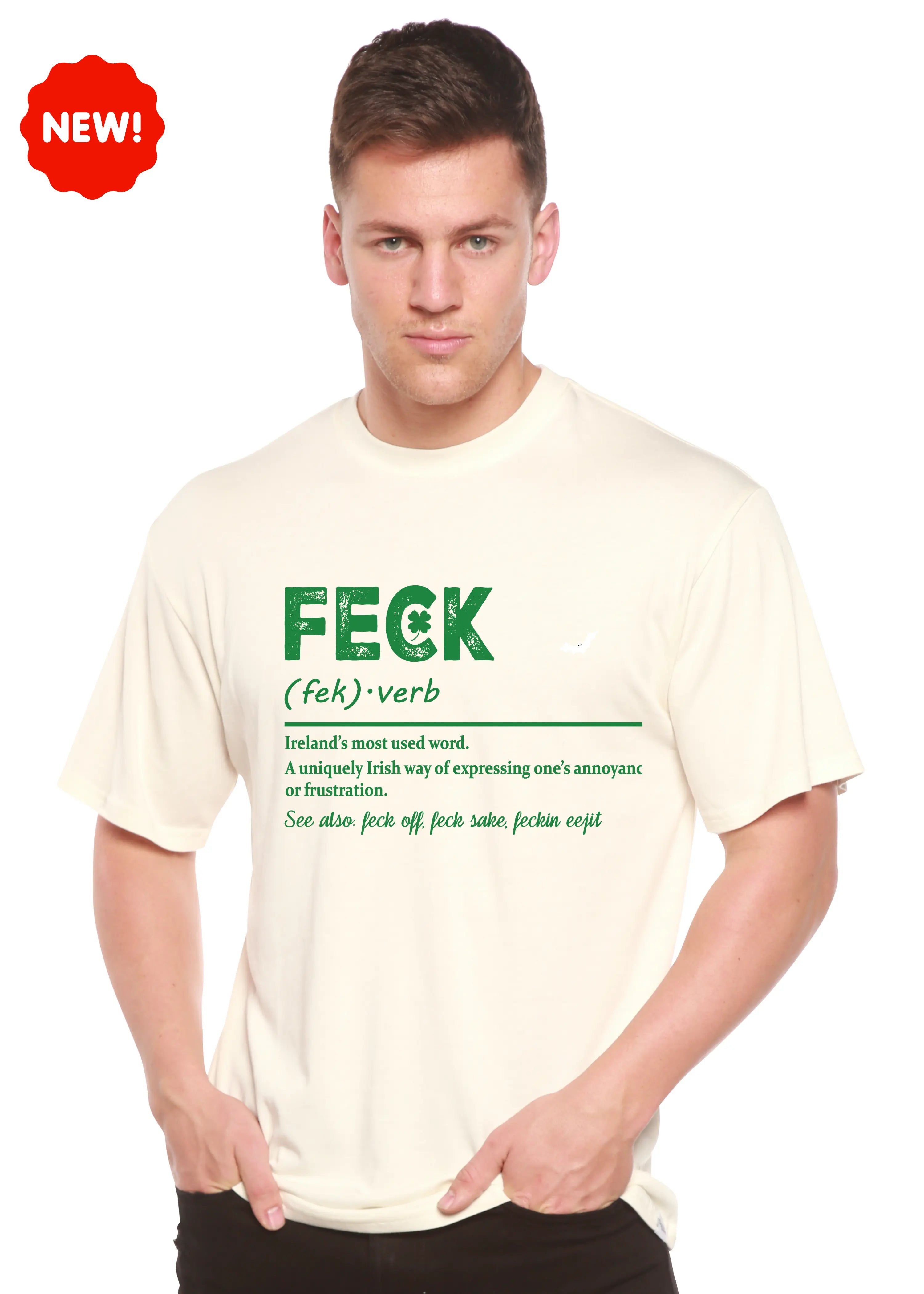 Feck Irish St Patricks Day Unisex Bamboo/Cotton Graphic T-Shirt Spun Bamboo