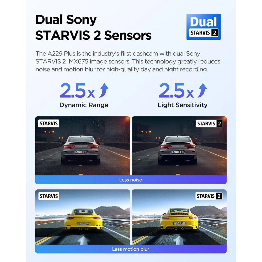 VIOFO A229 Plus 2-Channel 2K QHD Sony STARVIS 2 Dash Cam BlackboxMyCar