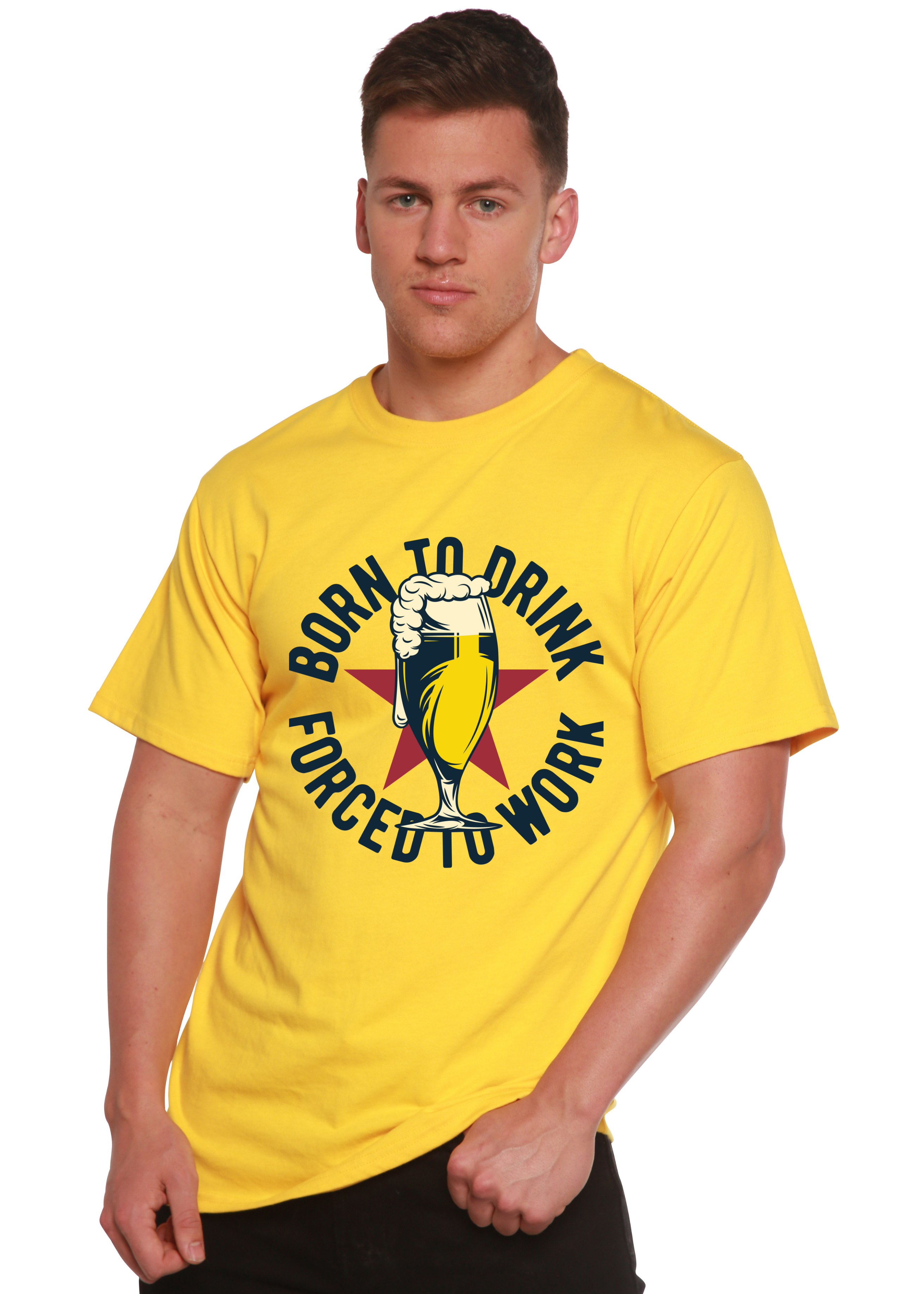 Born to Drink Men's Bamboo Viscose/Organic Cotton Short Sleeve Graphic T-Shirt Spun Bamboo
