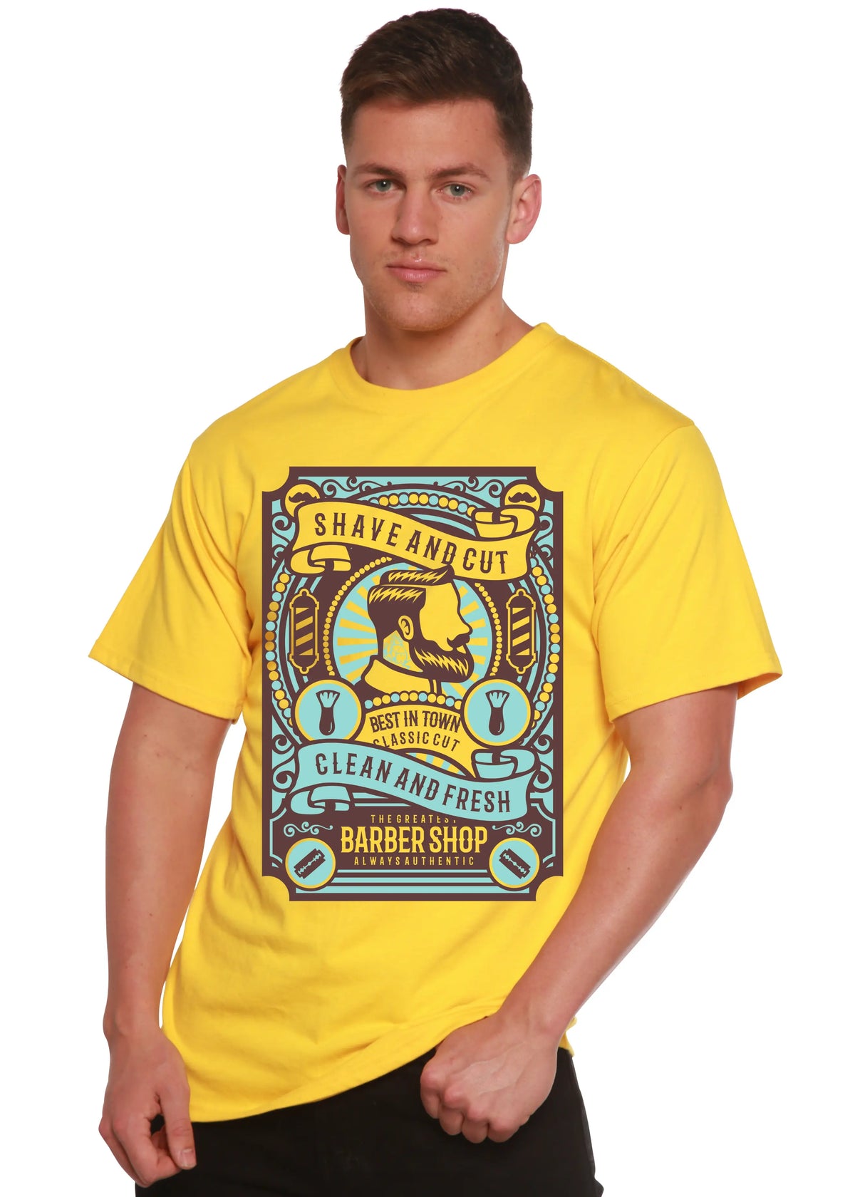 Shave and Cut Spun Bamboo® Men's Bamboo Viscose/Organic Cotton Short Sleeve Graphic T-Shirt Spun Bamboo