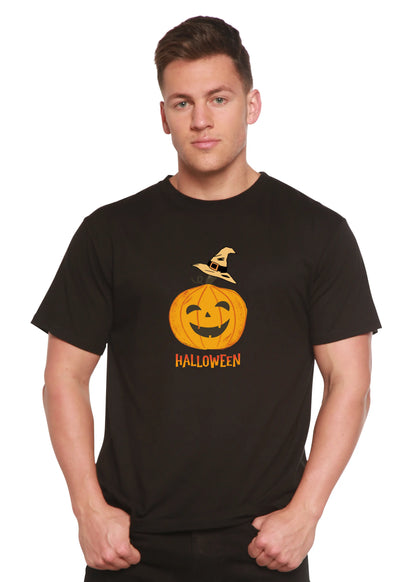 Halloween Pumpkin Unisex Bamboo Viscose/Organic Cotton Short Sleeve Graphic T-Shirt Spun Bamboo